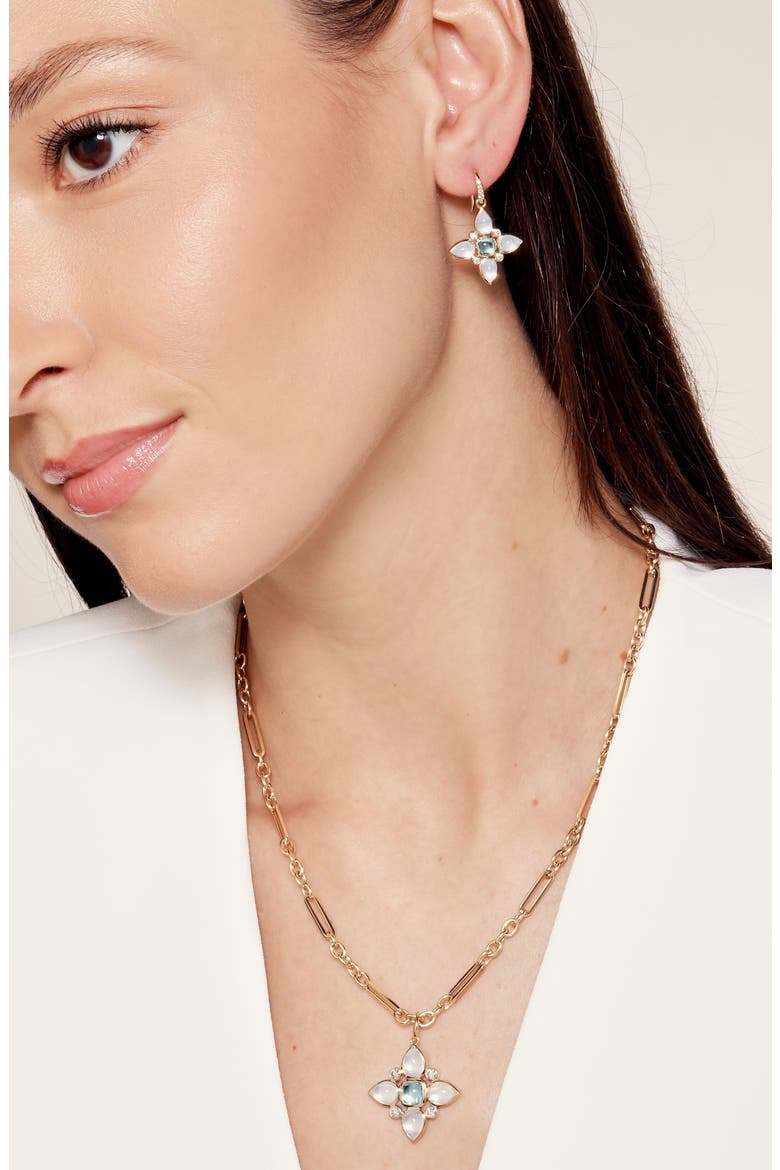 Bloom Mini Elara Earrings, Alternate, color, Blue Moon