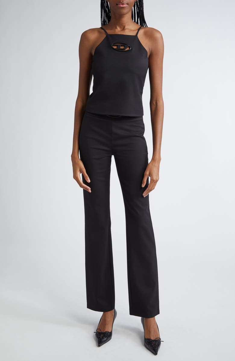 DIESEL<sup>®</sup> T-Wilight Logo Cutout Stretch Twill Tank, Alternate, color, Very/ Black