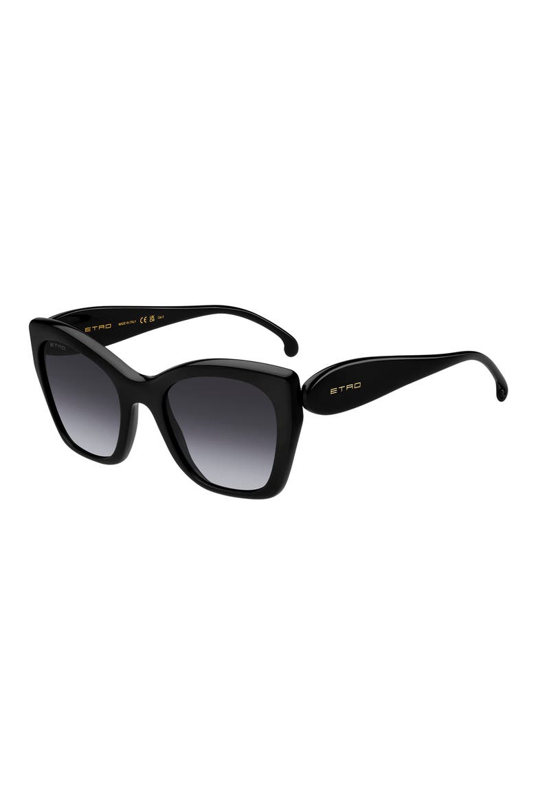 54mm Gradient Cat Eye Sunglasses, Alternate, color, BLACK/ DARK GREY SF