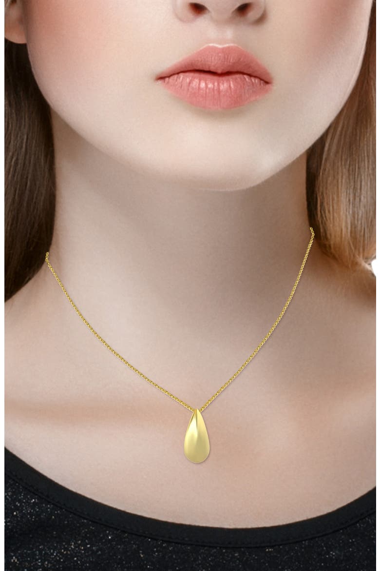 Sculpted Teardrop Pendant Necklace, Alternate, color, GOLD