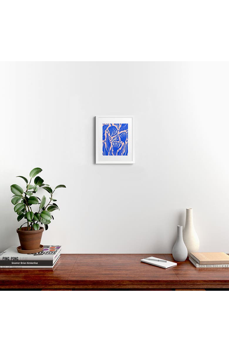 Deny Designs 'Abstract Floral' by Viviana Gonzalez Framed Wall Art, Alternate, color, Blue