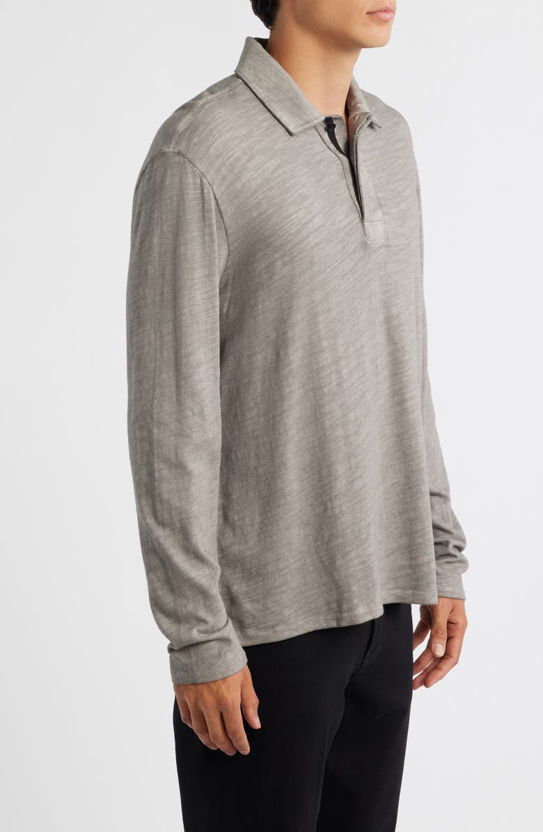 rag & bone Washed Flame Rugby Polo Top, Alternate, color, Grey