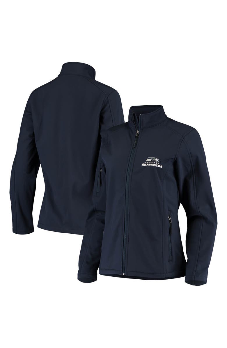 DUNBROOKE Women's College Navy Seattle Seahawks Full-Zip Sonoma Softshell Jacket, Main, color, Navy