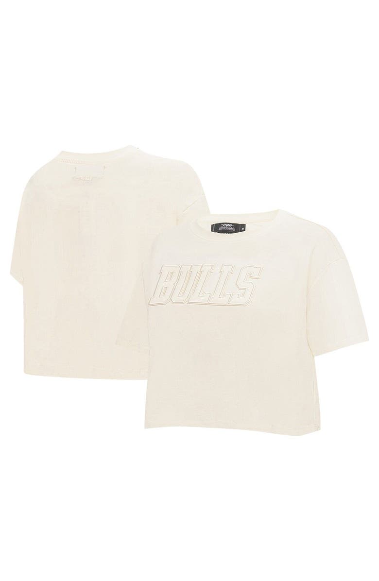 PRO STANDARD Women's Pro Standard Cream Chicago Bulls Neutral Boxy Crop T-Shirt, Main, color, Cream