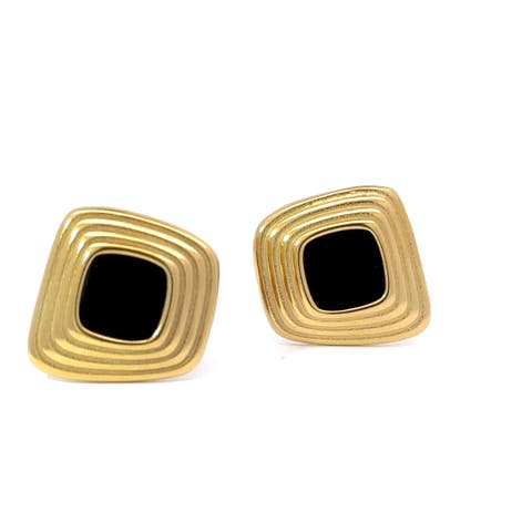 Square Frame Stud Earrings