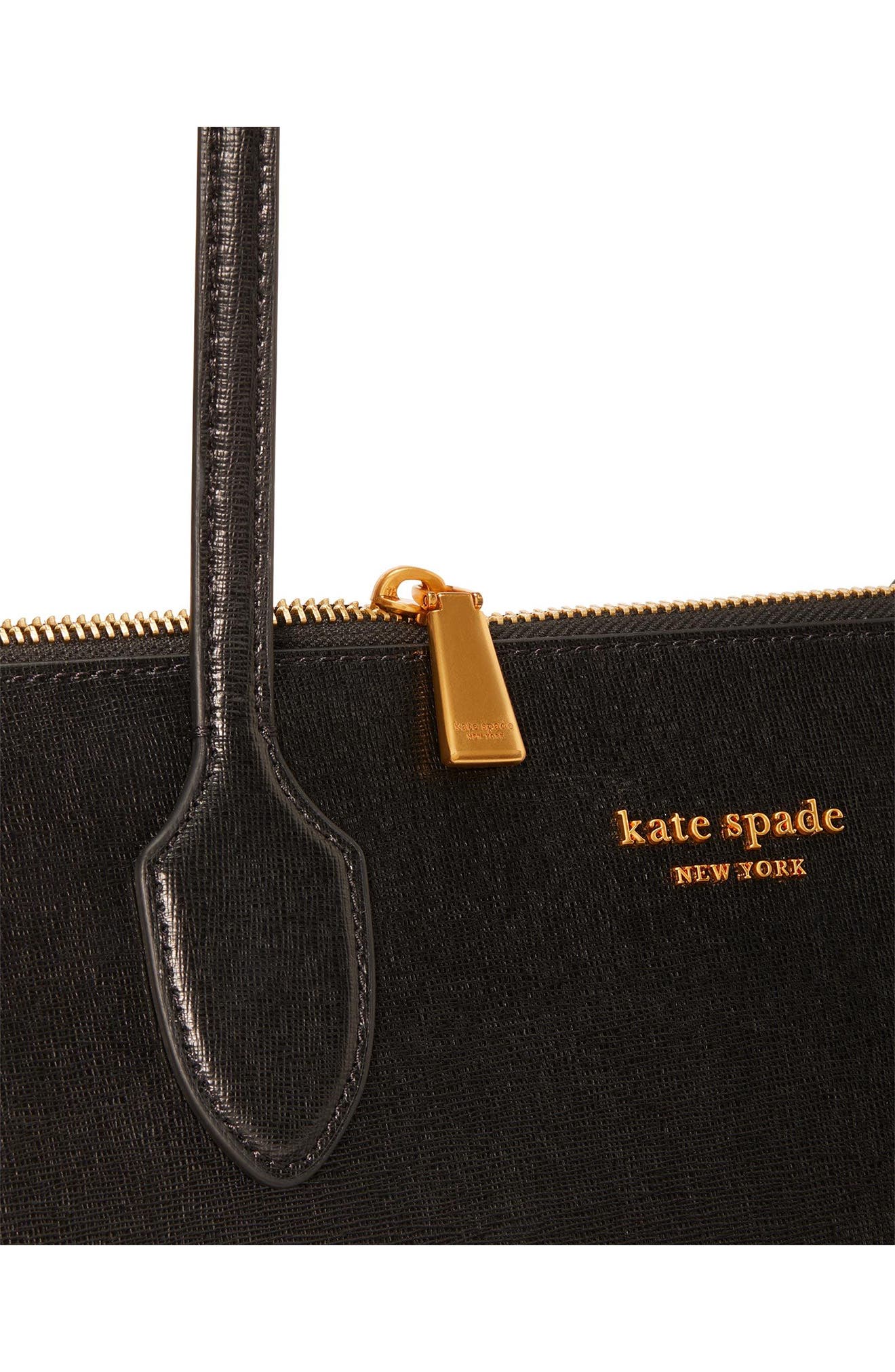 Kate Spade New York large bleecker leather tote, Alternate, color, Black