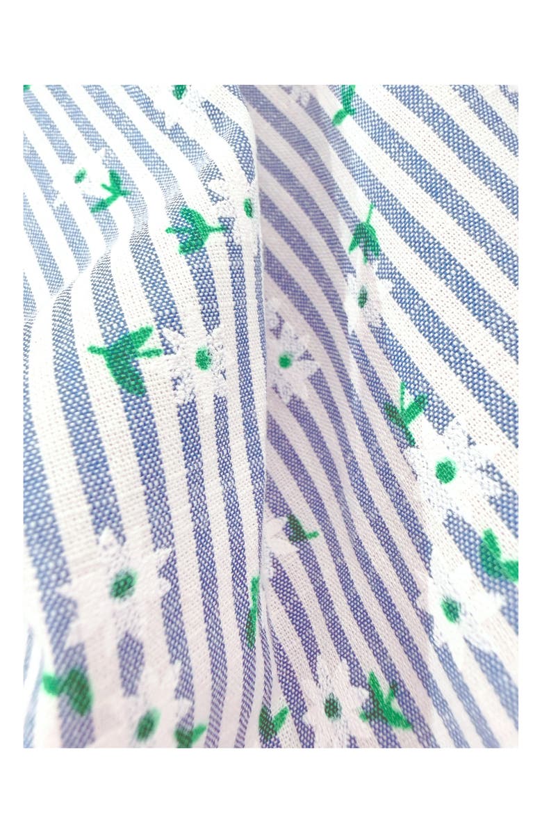 Pippa & Julie Kids' Lisa Daisy Stripe Romper, Alternate, color, Blue/ White
