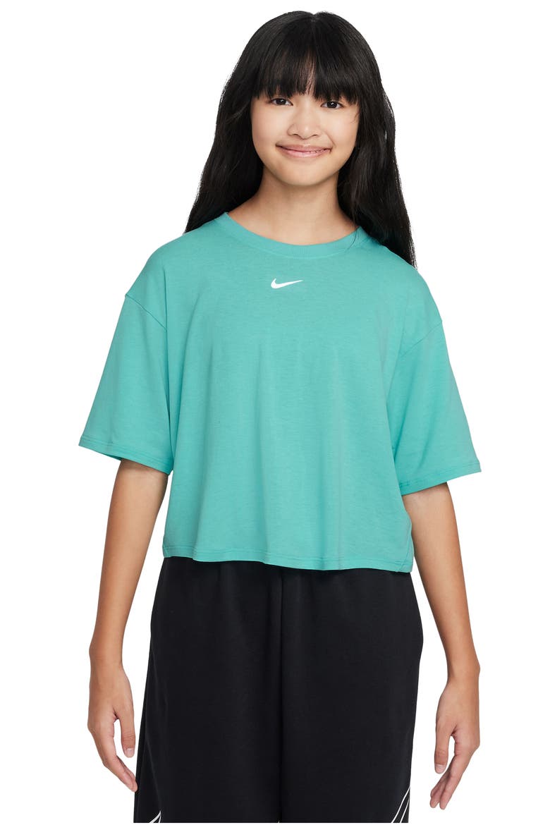 Kids' Sportswear Dri-FIT One T-Shirt, Main, color, GREEN FROST/ WHITE