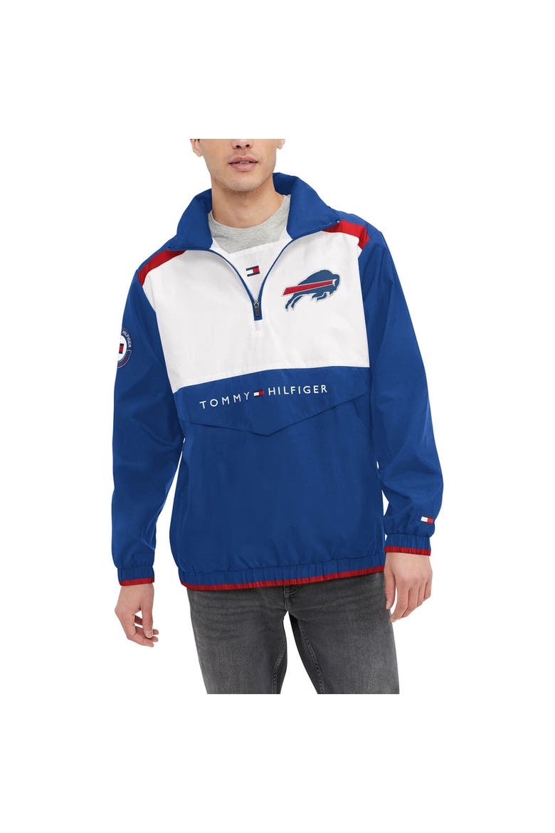 Men's Tommy Hilfiger Royal/White Buffalo Bills Carter Half-Zip Hooded Top, Main, color, Royal