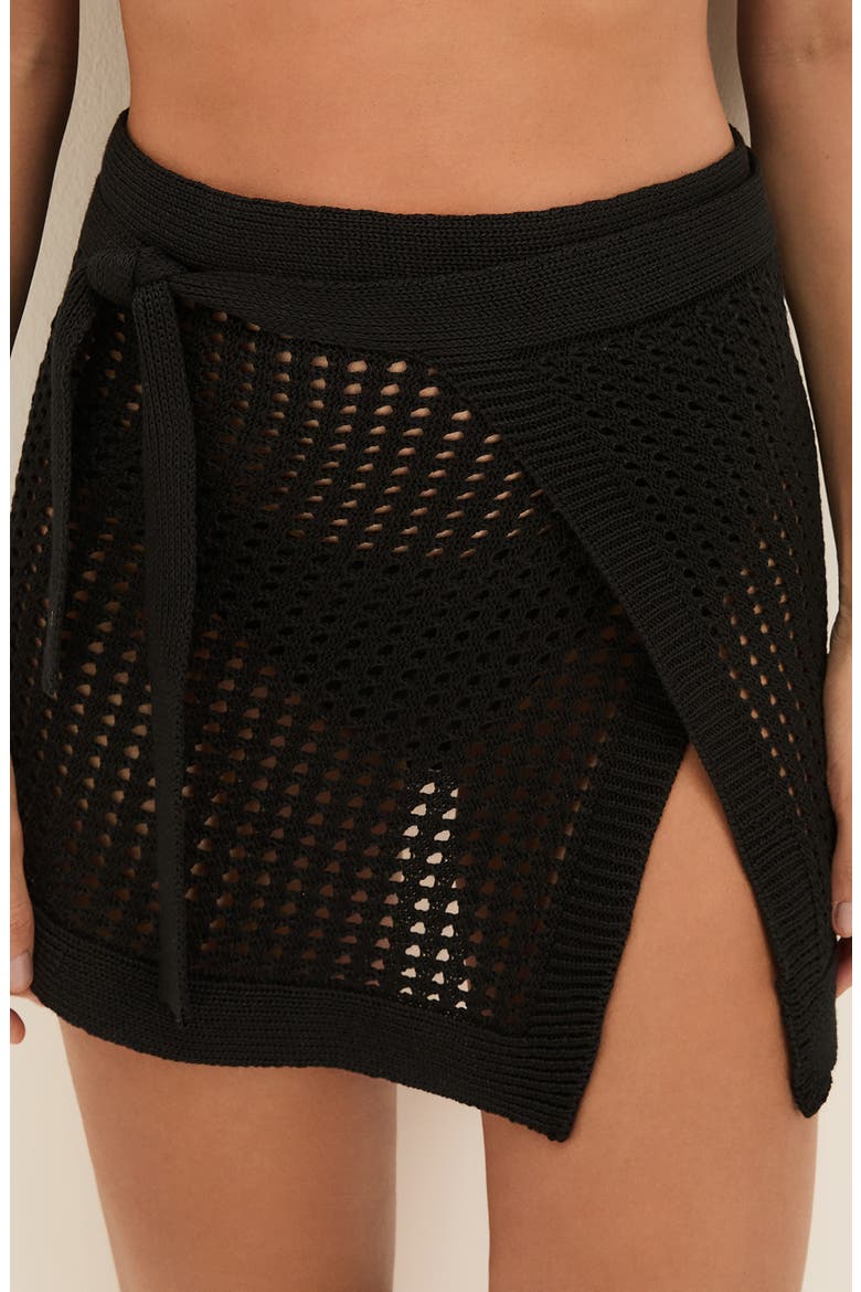 Rena Open Knit Cover-Up Pareo, Alternate, color, BLACK