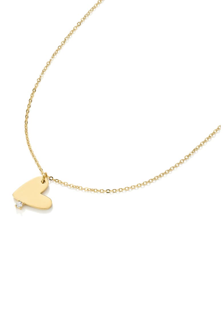 Heart with Stones Necklace, Alternate, color, GOLD
