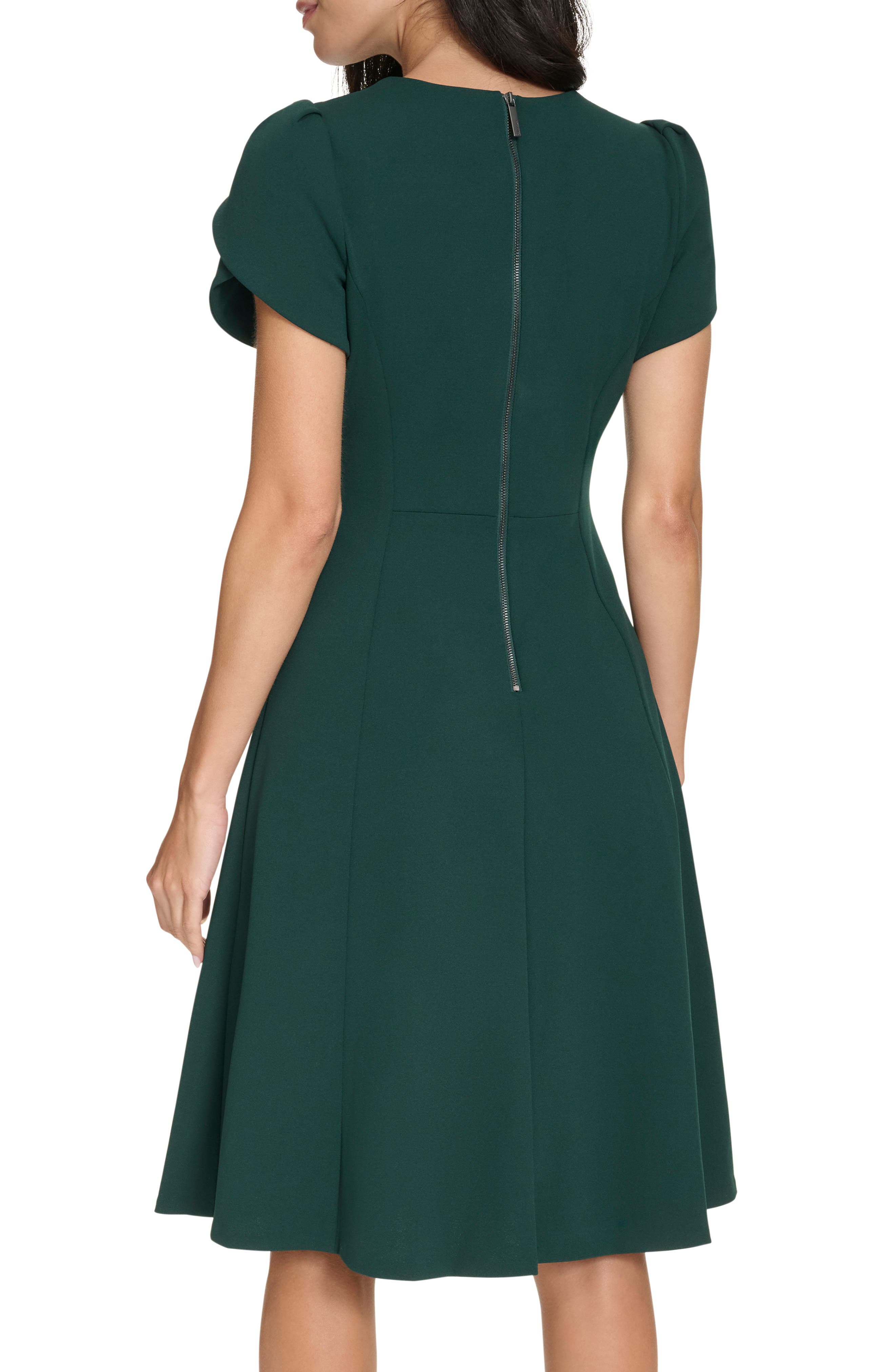 calvin klein tulip sleeve fit & flare dress Tulip Sleeve Fit & Flare Dress (Women)