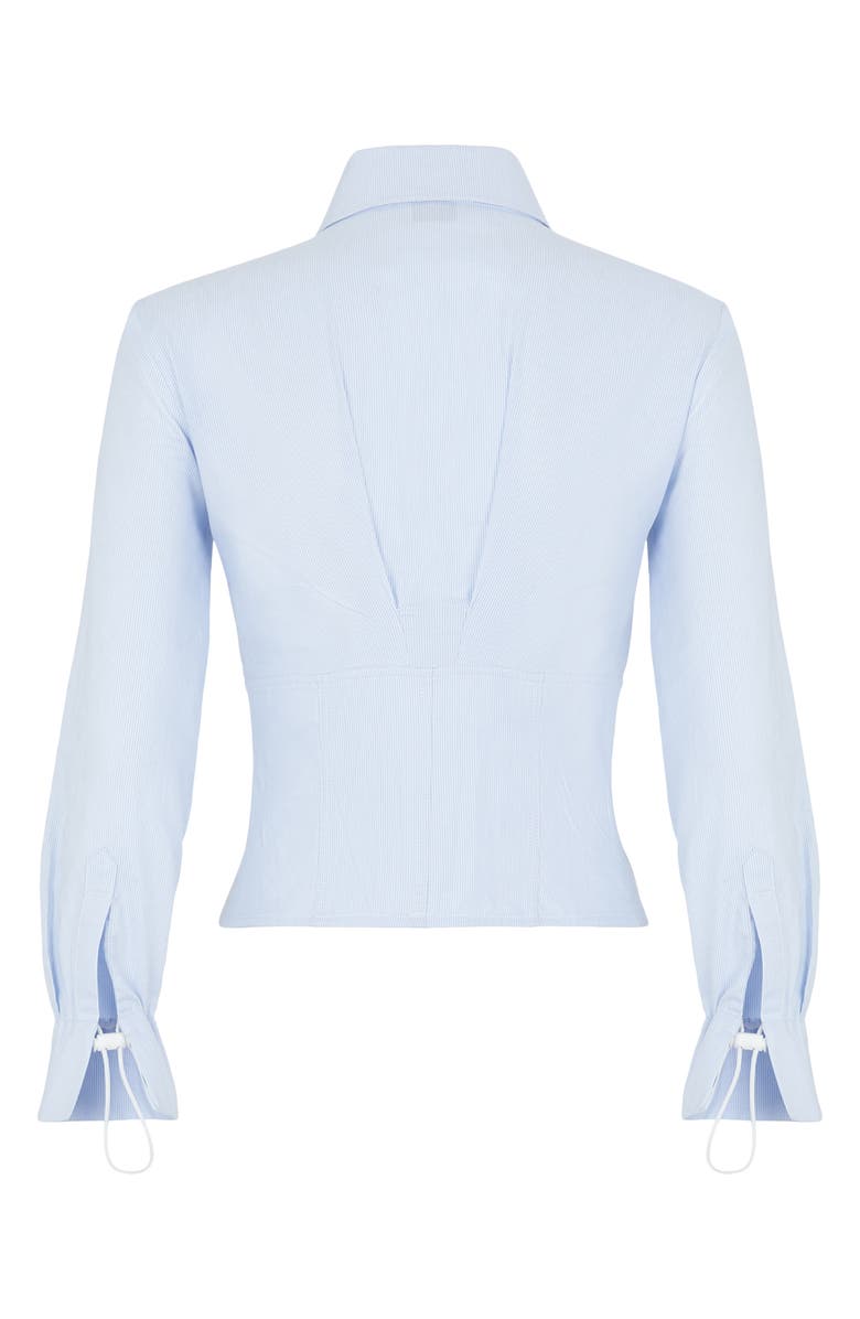 Fendi Pinstripe Cotton Poplin Blouse, Alternate, color, 