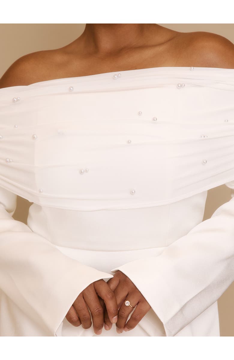 Six Stories Bardot Mini Dress, Alternate, color, Soft White