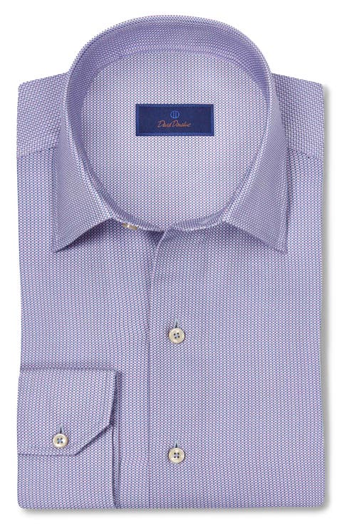 Micro Texture Print Sport Shirt