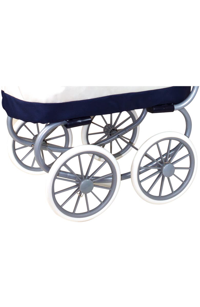 Lissi Classic Baby Doll Pram, Navy & White, Push Stroller, Adjustable Canopy, Alternate, color, Multicolored