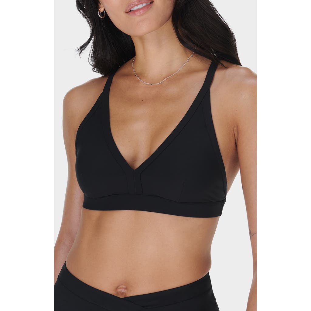 Shop Sweaty Betty Core Racerback Bikini Top In Black