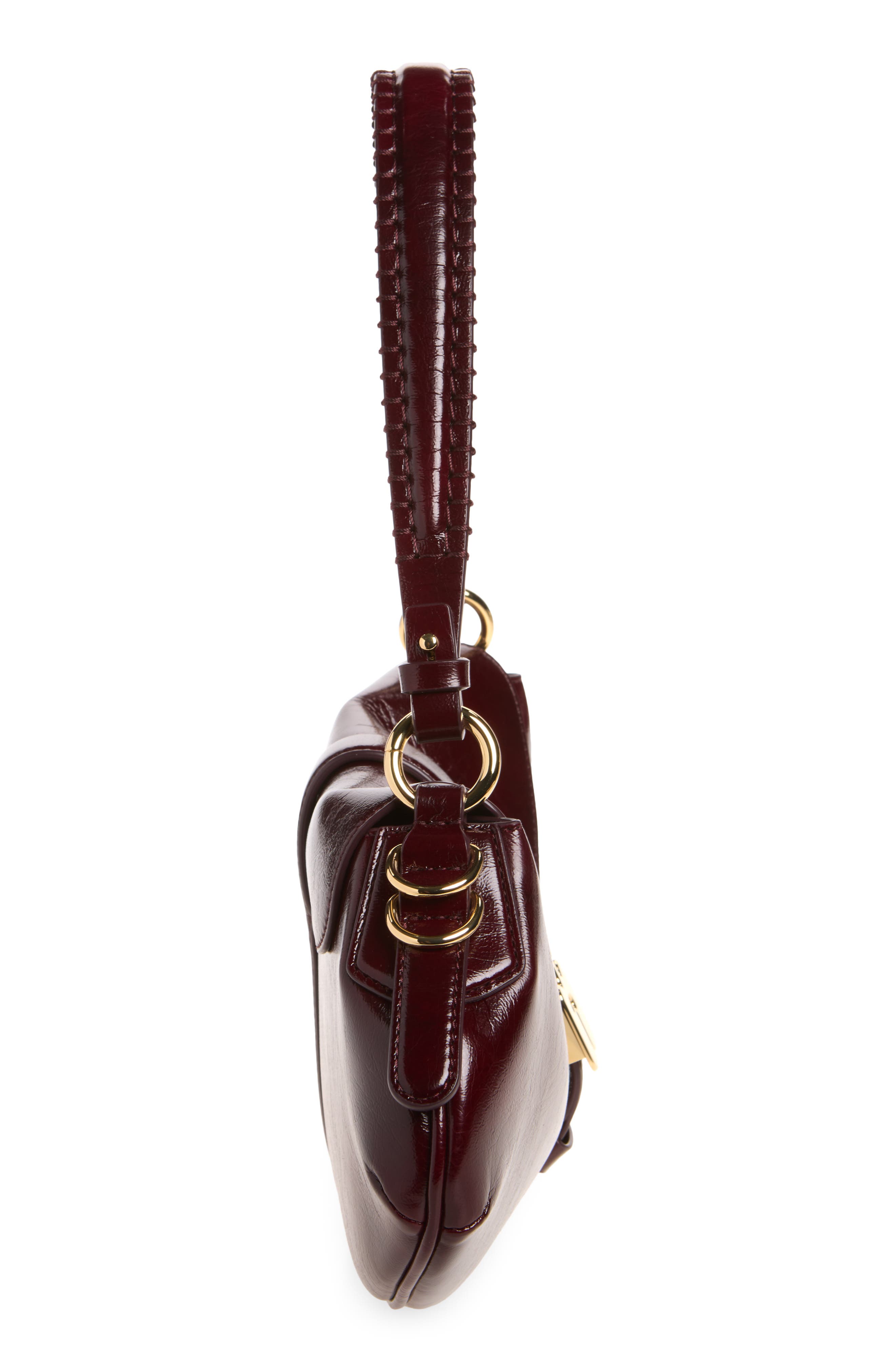 B-Kat Deep Shine Baguette Bag, Alternate, color, BURGUNDY