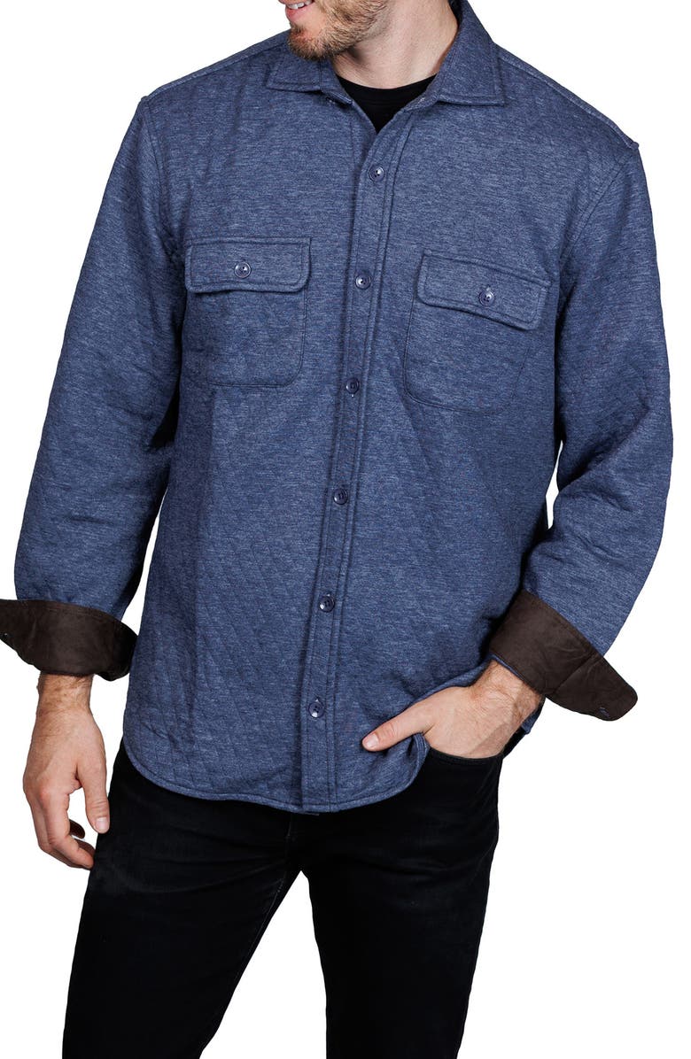 TailorByrd Diamond Quilted Shirt Jacket, Alternate, color, Denim