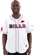 STARTER Men's Starter White Buffalo Bills Relay Vintage Full-Button Baseball Jersey