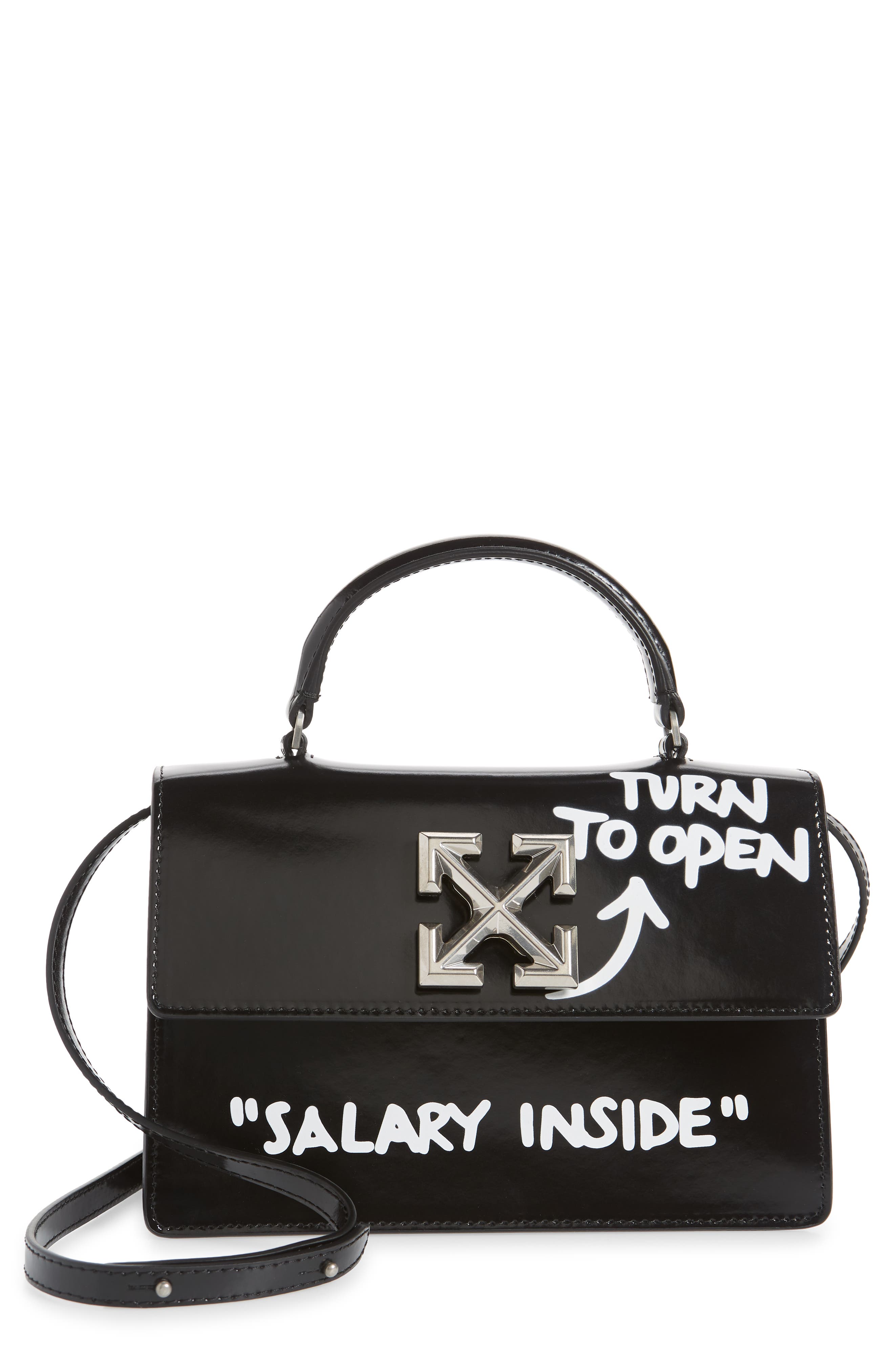 Off-White Jitney 1.4 Leather Crossbody Bag, Main, color, 