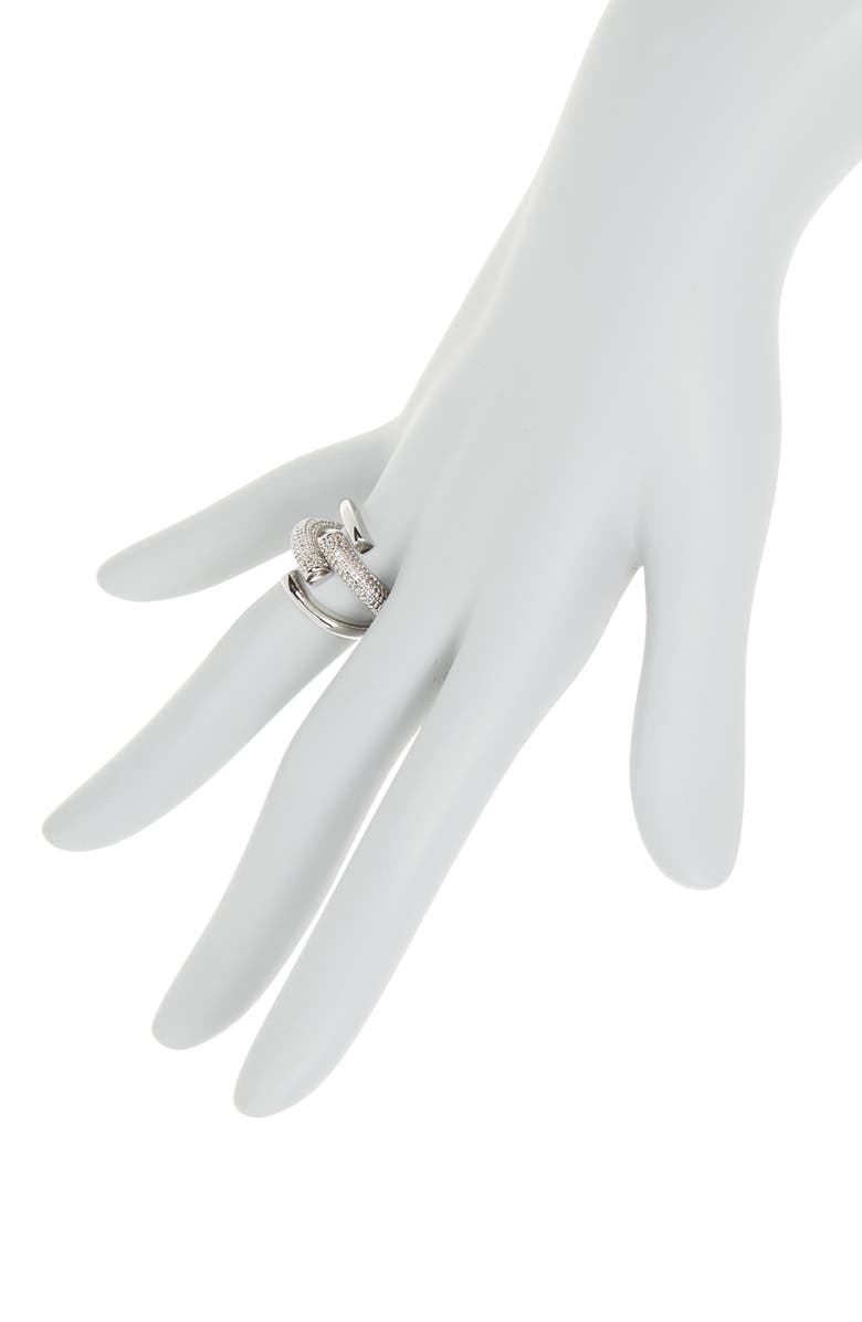 Covet Rhodium Plated Pavé Crystal Ring, Alternate, color,