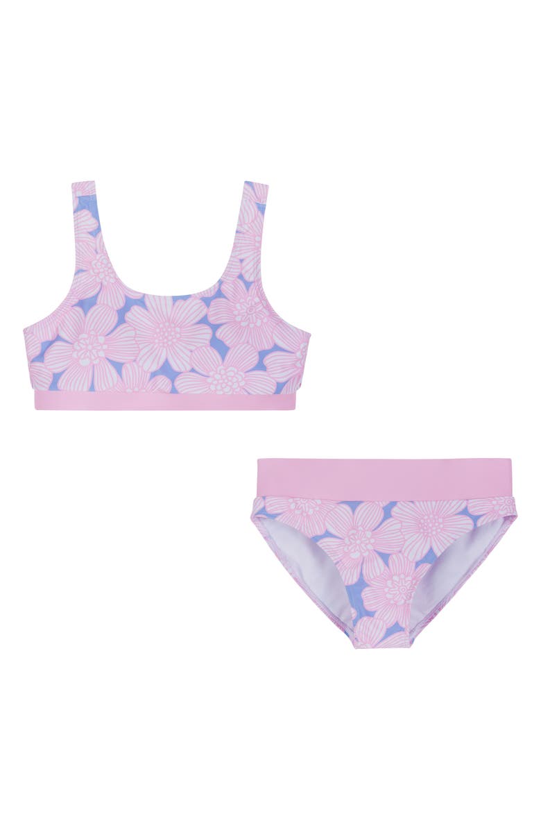 Andy & Evan Kids' Banded Two-Piece Swimsuit, Main, color, Purple