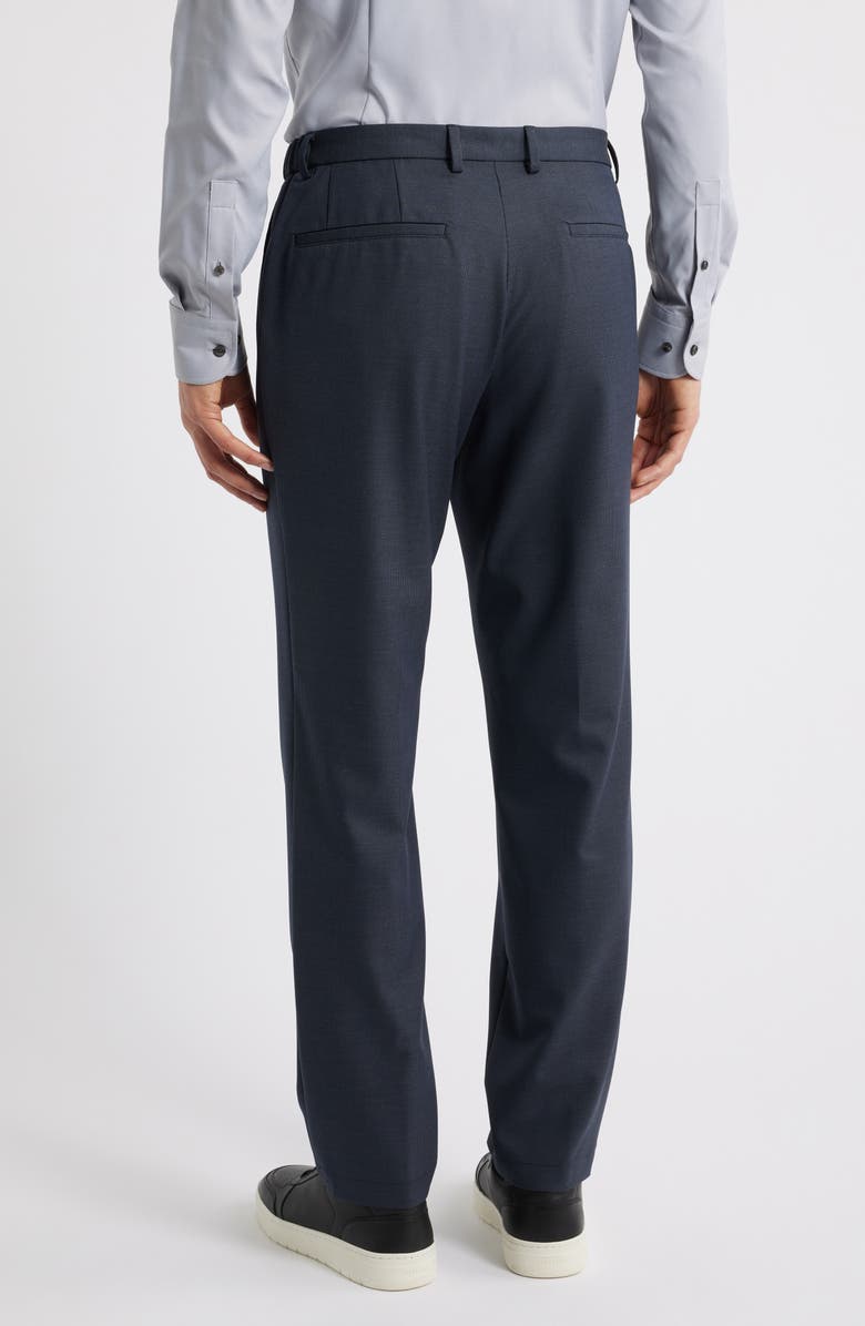 BOSS Genius Flat Front Slub Dress Pants, Alternate, color, Dark Blue