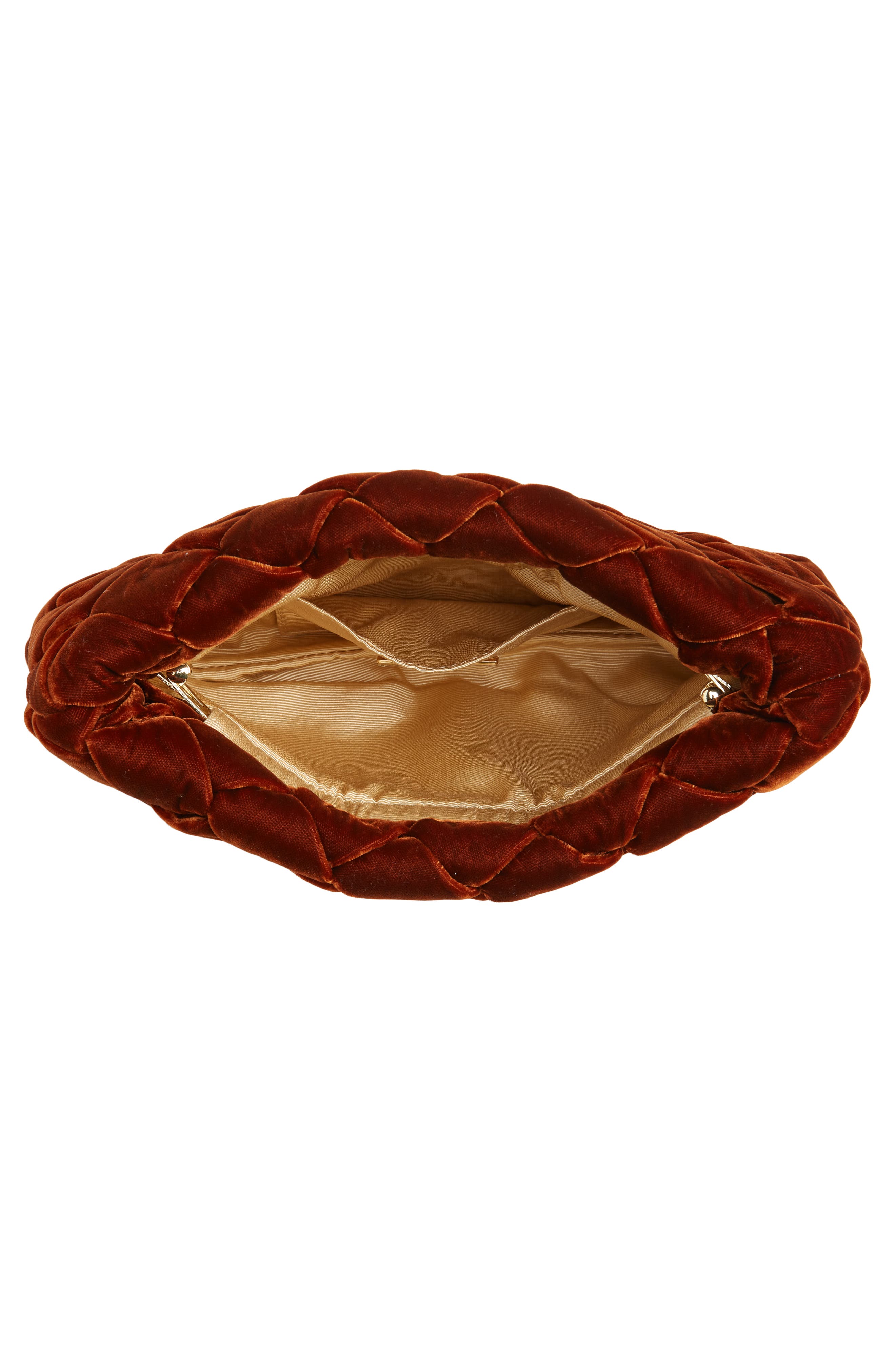 Aviva Puffy Woven Clutch, Alternate, color, SIENNA