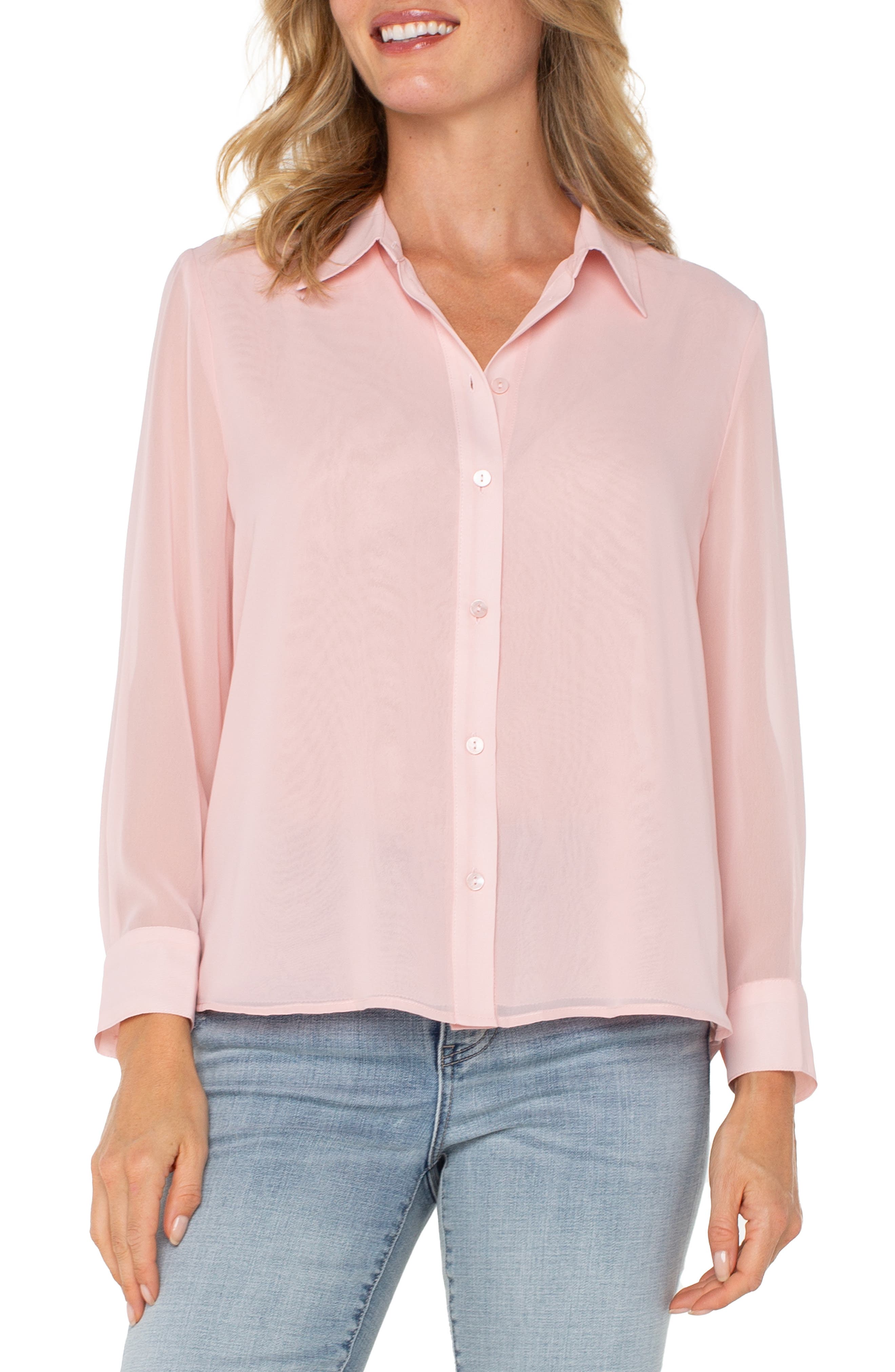 chiffon button up