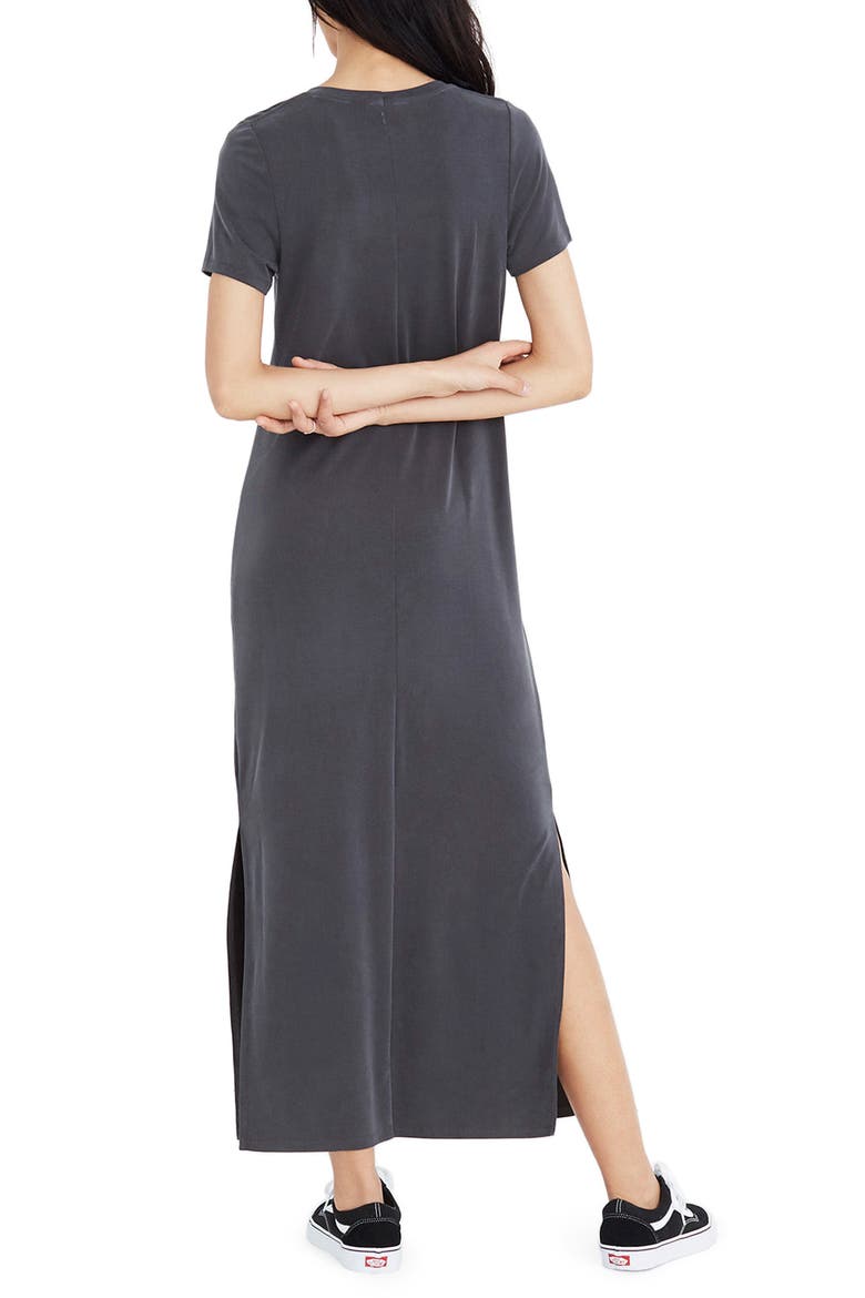Sandwashed Maxi T-Shirt Dress, Alternate, color, DARK METAL