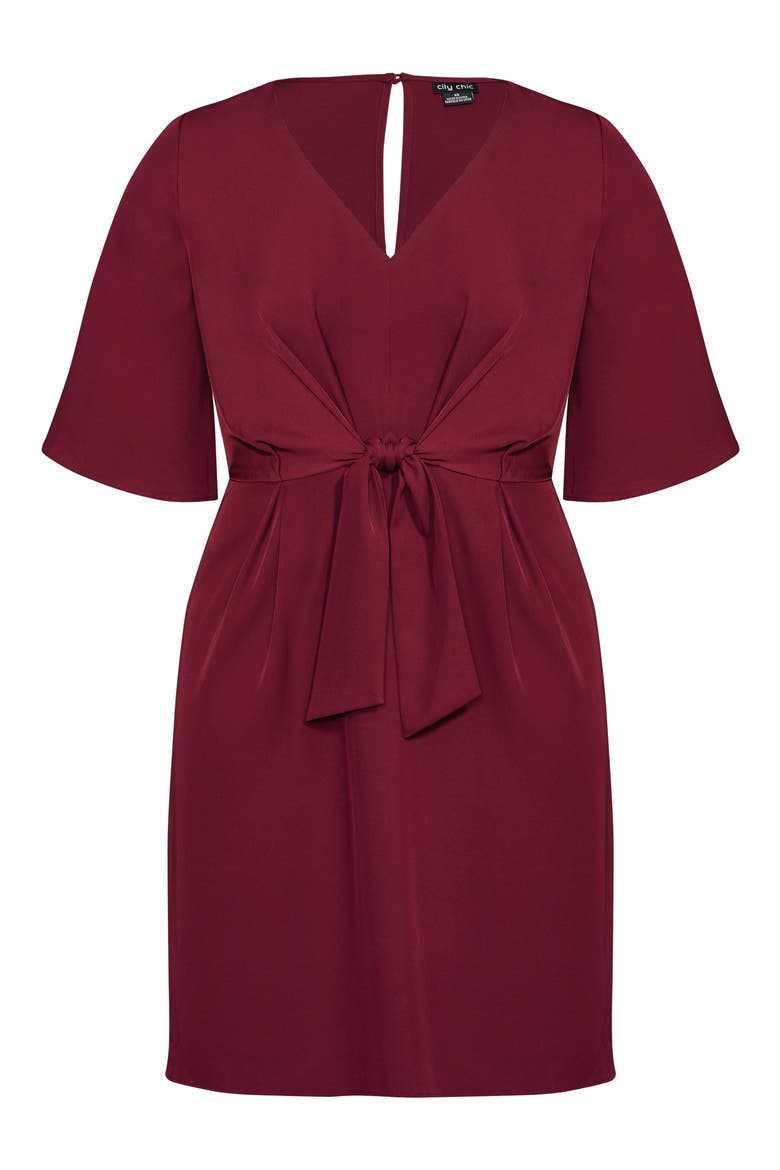 Knot Front Dress, Alternate, color, PORT