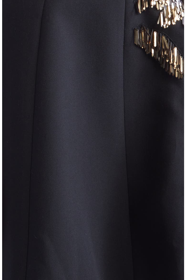 Fishing Lures Embroidered Fit & Flare Cocktail Dress, Alternate, color, BLACK