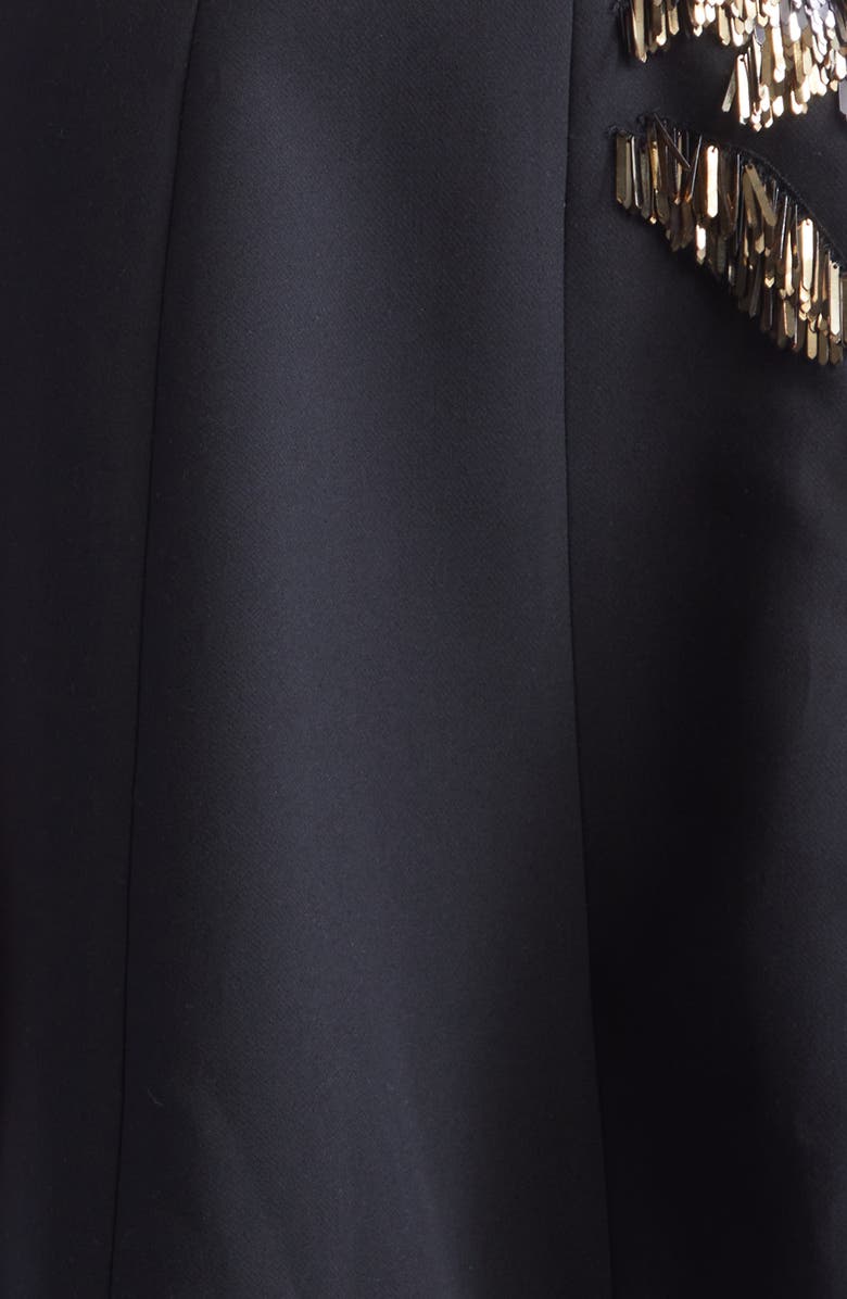 Lela Rose Fishing Lures Embroidered Fit & Flare Cocktail Dress, Alternate, color, Black