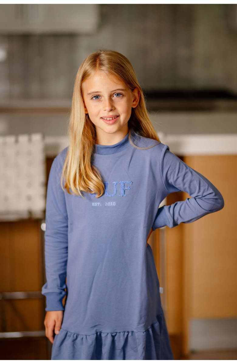 Pouf Sweater Dress, Alternate, color, Blue