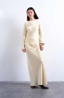 Topshop Satin Maxi Skirt