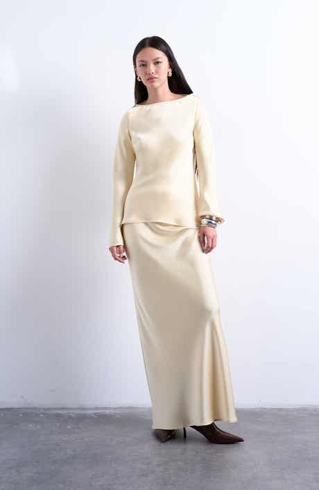 Topshop Satin Maxi Skirt