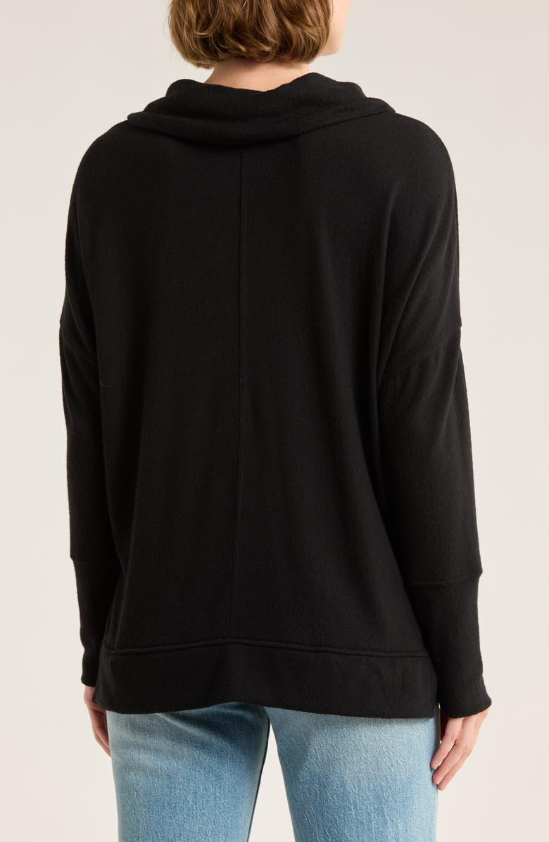 Caslon<sup>®</sup> Cowl Neck Long Sleeve Tunic Top, Alternate, color, Black