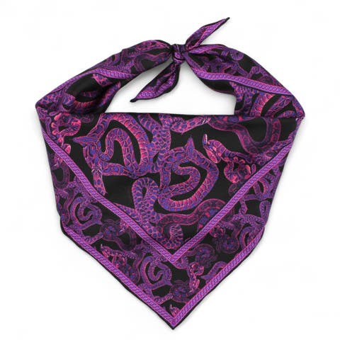 Silk Serpent Noir Scarf