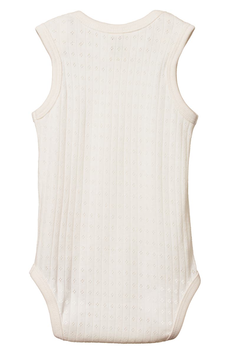 NATURE BABY Pointelle Organic Cotton Bodysuit, Alternate, color, Natural
