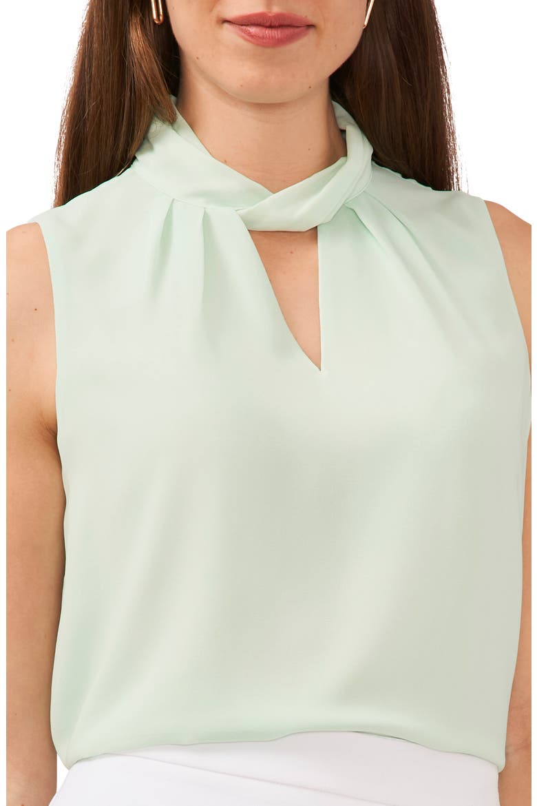 Twist Neck Sleeveless Blouse, Alternate, color, SEAFOAM GREEN