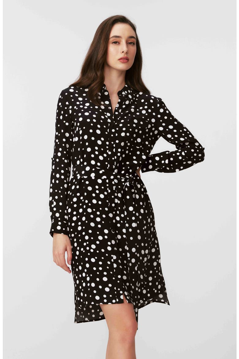 Prita Tie Belt Long Sleeve Shirtdress, Alternate, color, SPOT LIGHT