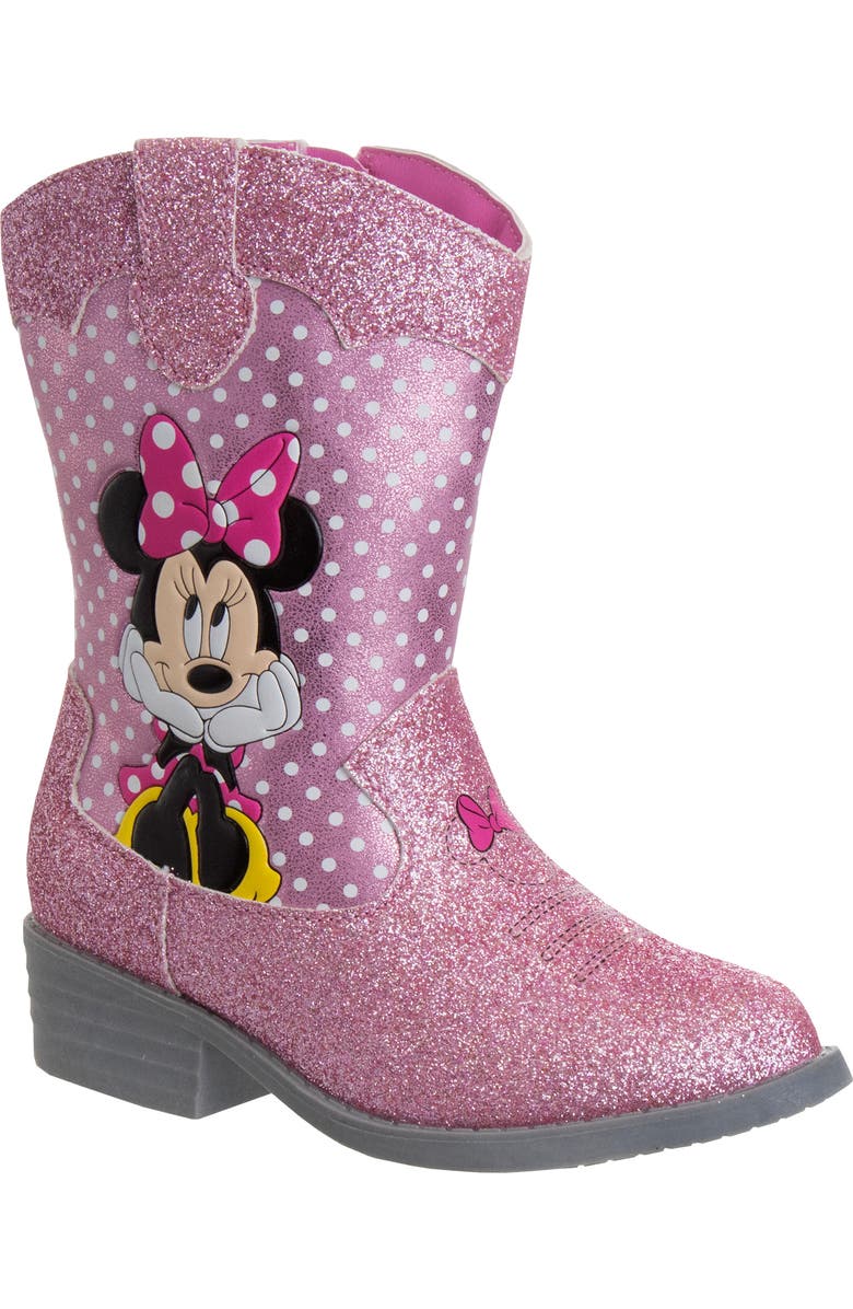 JOSMO Kids
Disney Minnie Mouse Western Boot, Main, color, Pink Glitter