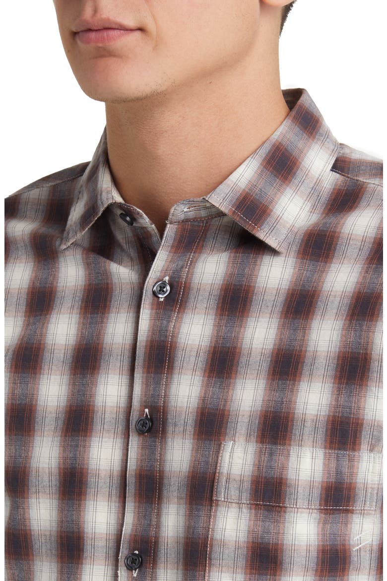 Tuscumbia Shadow Plaid Regular Fit Cotton Button-Up Shirt, Alternate, color, NATURAL/ BROWN MULTI