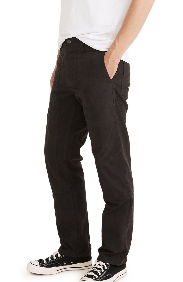Madewell Men's Relaxed Straight Leg Workwear Pants, Alternate, color, Black Coal