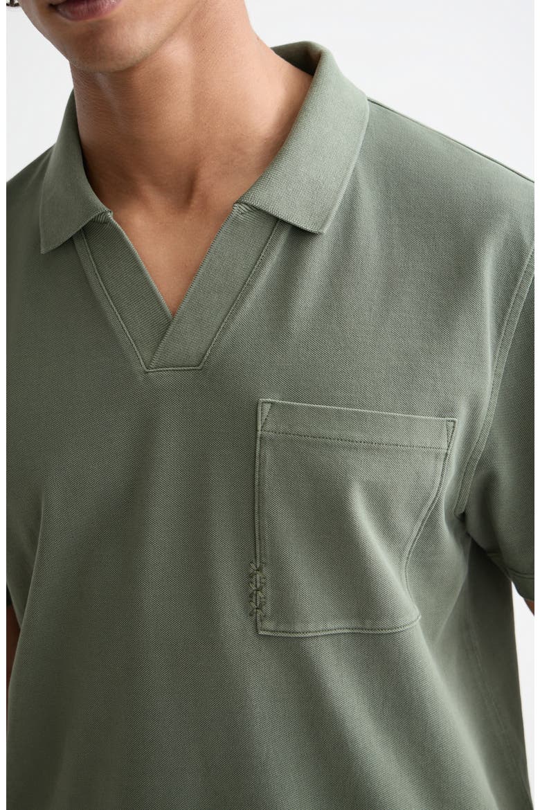 Johnny Collar Cotton Piqué Pocket Polo, Alternate, color, THYME