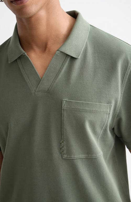 Scotch & Soda Johnny Collar Cotton Piqué Pocket Polo In Burgundy