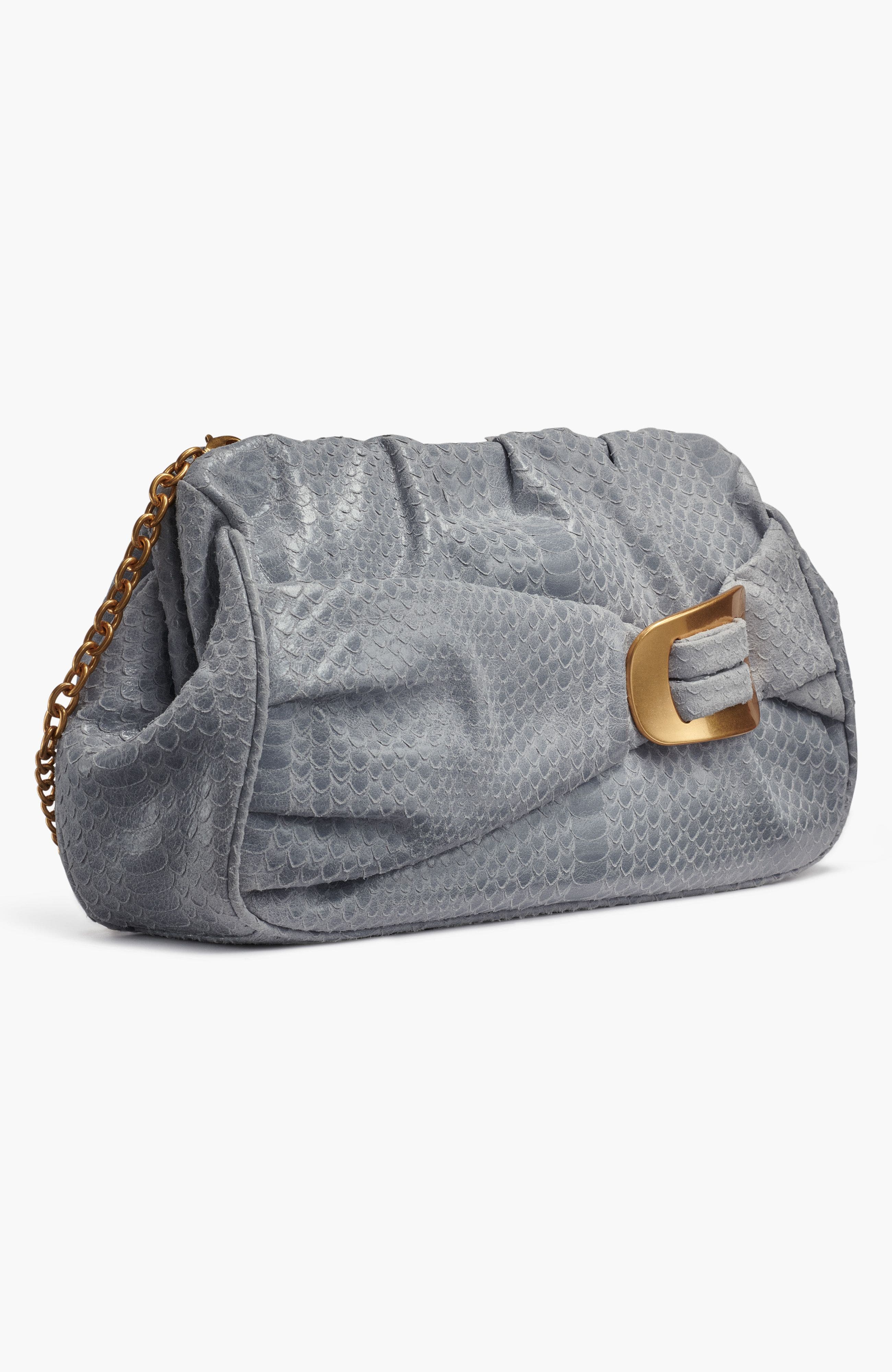Donna Karan New York Bella Clutch, Alternate, color, Sky Grey