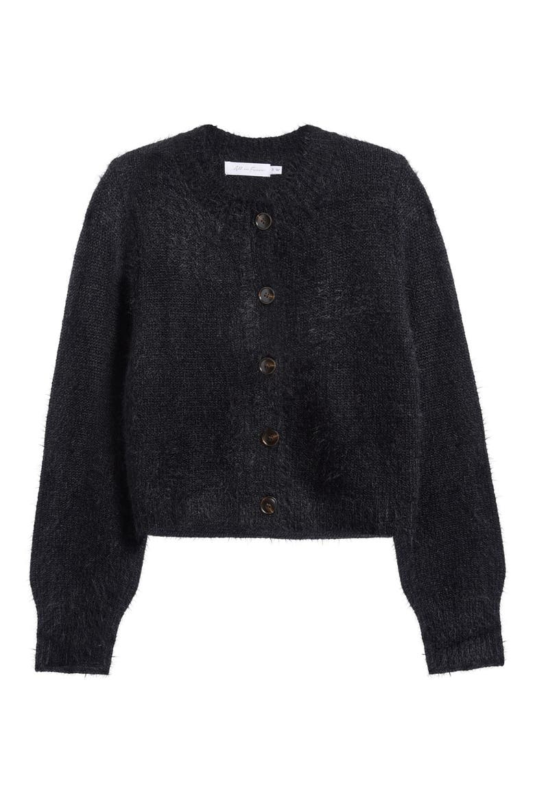 Fuzzy Cardigan, Alternate, color, BLACK