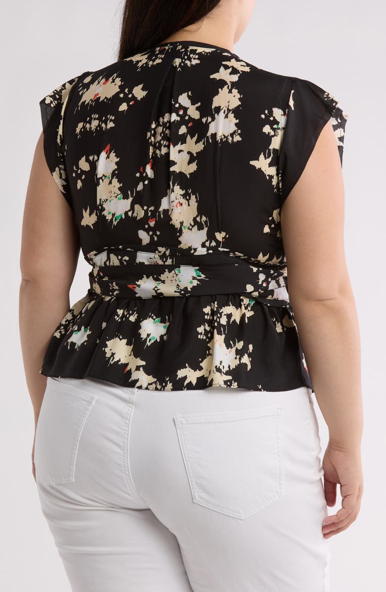 Joie Ashlene Side Tie Top, Alternate, color, Caviar Multi